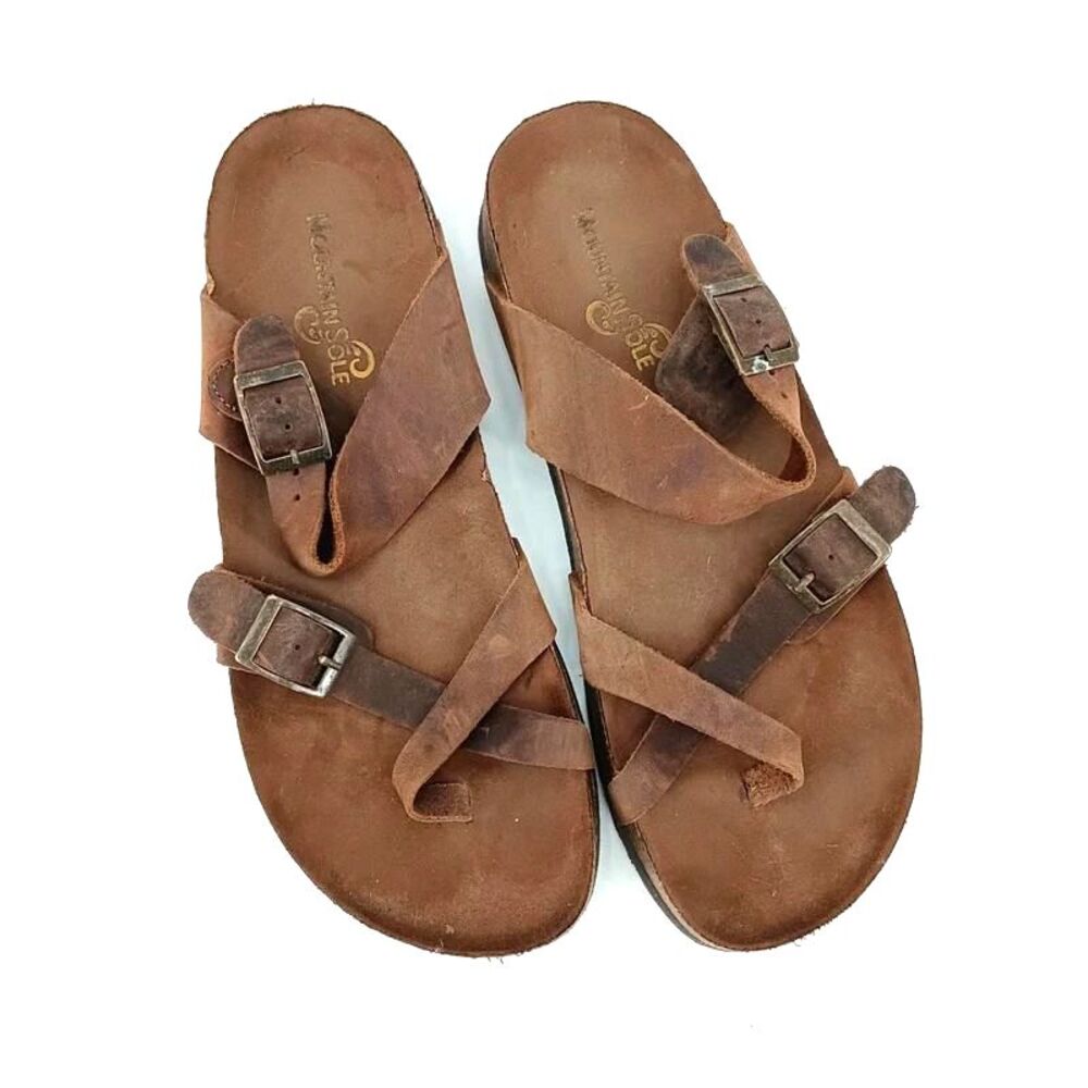 Mountain Sole Brown Leather & Cork Sandals US 10 EUR 42